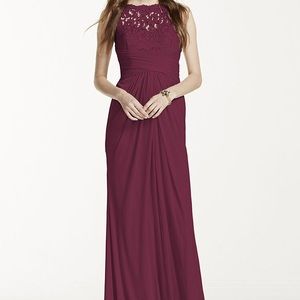 Mesh Dress with Corded Lace - Bridesmaid Dress